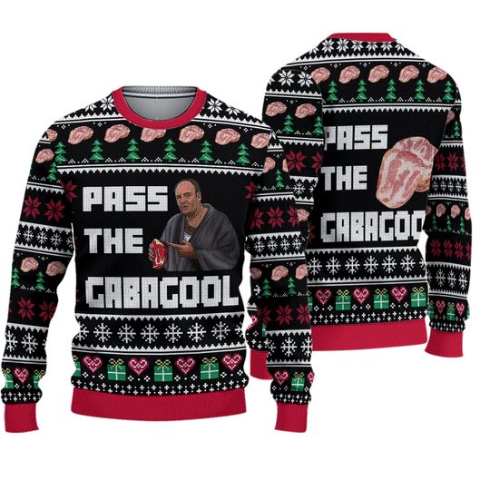 Black Red Pass The Gabagool The Sopranos Christmas Limited Ugly Sweater Cool Fashion Sweatshirt 2026 New Trendy Fun Pullover