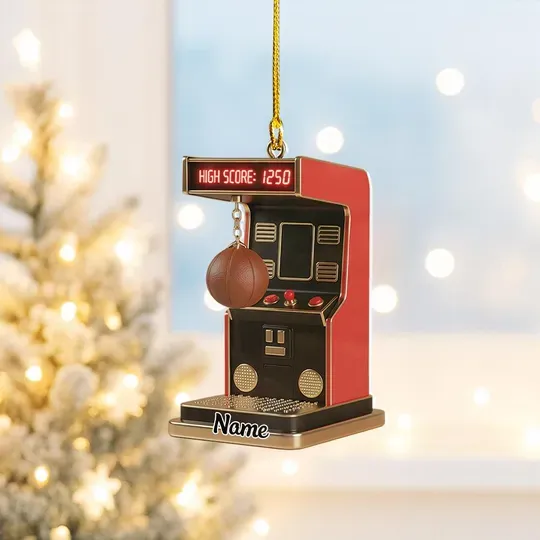 Personalized Boxing Machine Christmas Ornament, Boxing Game Ornament, Boxing Arcade Game Ornament Gift, Playground Ornament Decor