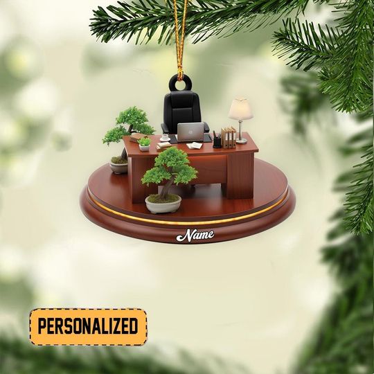 Discover Personalized Executive Office Desk Christmas Ornament, Executive Desk Ornament, CEO Office Decor, Gift for CEO Boss and Manager TD-1112-haig
