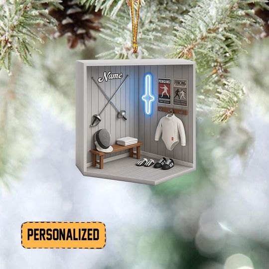 Discover Personalized Fencing Christmas Ornament, Fencer Ornament Gift, Fencing Studio Locker Room Decor, Fencing Athletes, Fencing Gear TD-1112-9LAY