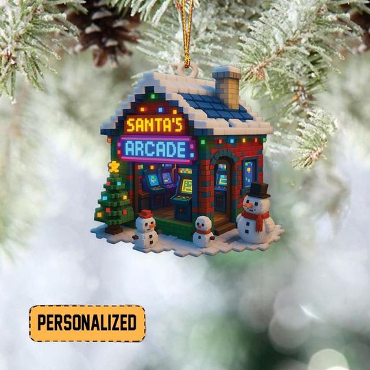 Discover Personalized Arcade Game Christmas Ornament, Arcade Gaming Ornament, Amusement Park Decor, Arcade Centre Decor Kids Playground TD-1112-HP5X