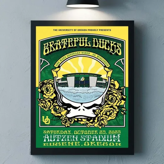 Grateful Dead x Oreg ducks Poster, Eugene Oregon Vertical Premium Matte Poster
