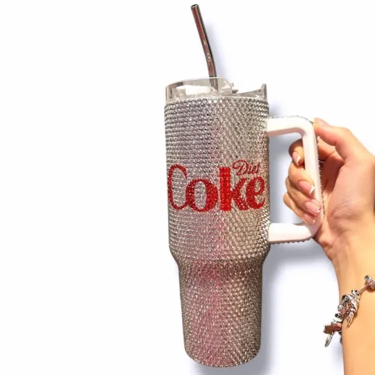 Diet Coke BlingTumbler 40oz, Diet Coke Bling Tumbler, Diet Soft Drink Cup