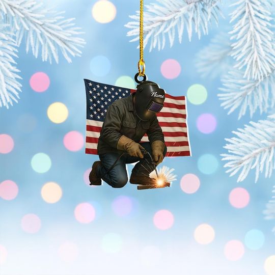 Discover Personalized Welder Christmas Ornament, Welding Ornament, American Welder, Welding Tools Ornament Decor, Ironworker Ornament Gift
