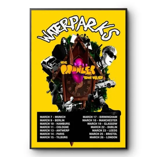 Discover Waterparks Prowler Tour UK EU 2026 Vertical Poster Wall Art Music Print