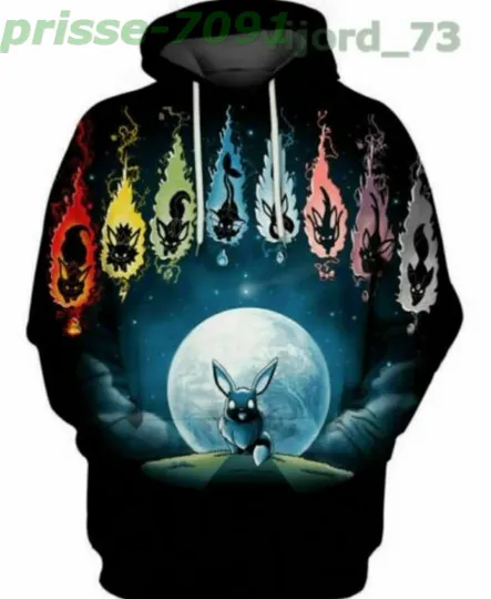 Hot Evolutions of Eevee Hoodie 3D All Over Printed Pullover Unisex Hoodie
