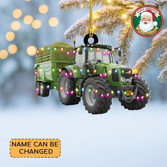 Discover Personalized Tractor Christmas Ornament, Farmer Tractor Ornament, Farmer Ornament Gift, Farmhouse Ornament Decor, Harvester Gift