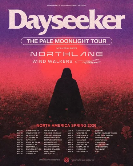 Discover DAYSEEKER 2026 The Pale Moonlight Tour Vertical Poster
