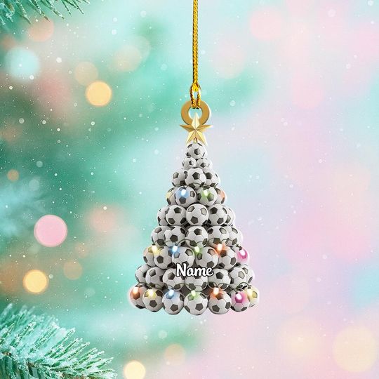 Discover Personalized Soccer Ball Christmas Ornament, Soccer Player Gift, Soccer Team Coach Christmas Ornament, Sport Soccer Ornament Gift