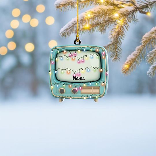 Discover Personalized Retro TV Christmas Ornament, Television Ornament, Movie Lovers Ornament Gift, Classic TV Decor, Vintage Television