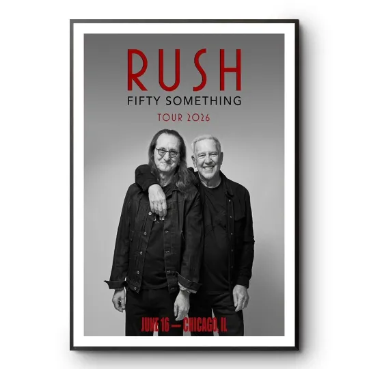 Discover Rush Fifty Something Tour 2026 Poster - June 16 Chicago IL Music Wall Print