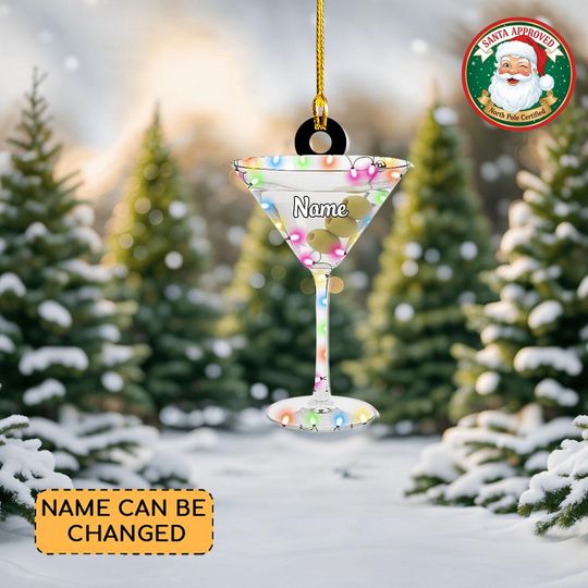 Discover Personalized Martini Christmas Ornament, Martini Cocktail Drink Ornament, Bartender Ornament Gift, Bar Pub Lounge Ornament Decor