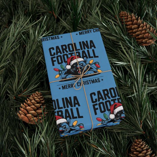 Discover Carolina Football Merry Christmas Sports Gift Wrap, Holiday Present Wrap, Christmas Gift Wrap, Gift Packaging