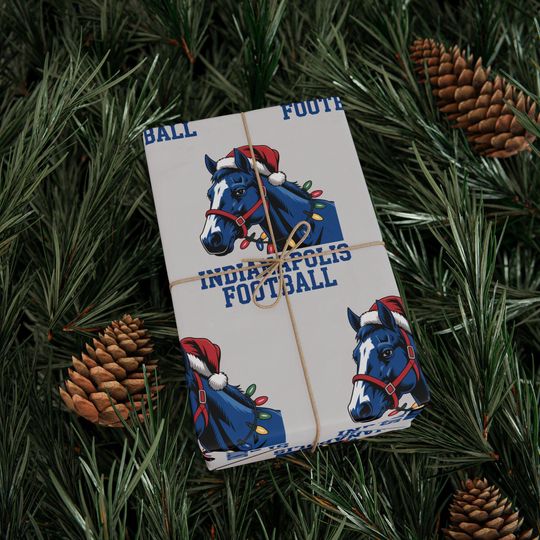 Discover Indianapolis Football Merry Christmas Sports Gift Wrap, Holiday Present Wrap, Christmas Gift Wrap, Gift Packaging