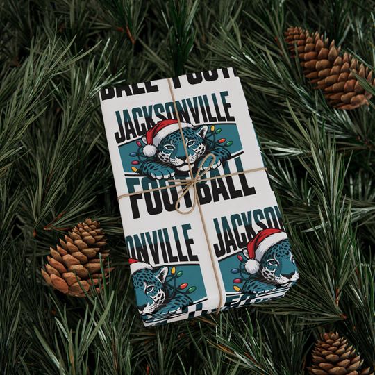 Jacksonville Football Merry Christmas Sports Gift Wrap, Holiday Present Wrap, Christmas Gift Wrap, Gift Packaging