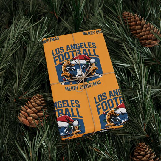 Discover Los Angeles LA Football Merry Christmas Sports Gift Wrap, Holiday Present Wrap, Christmas Gift Wrap, Gift Packaging