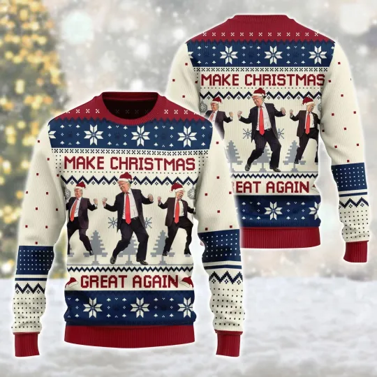 Trump Dancing Make Christmas Great Again Ugly Sweater