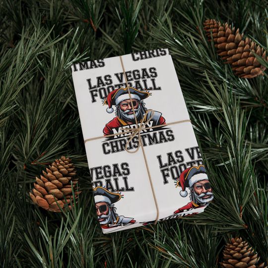 Discover Las Vegas Football Merry Christmas Sports Gift Wrap, Holiday Present Wrap, Christmas Gift Wrap, Gift Packaging