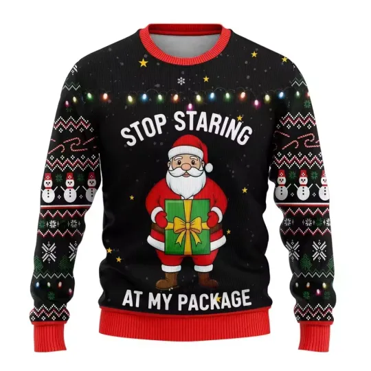 Funny Santa Gift Box Ugly Christmas Sweater