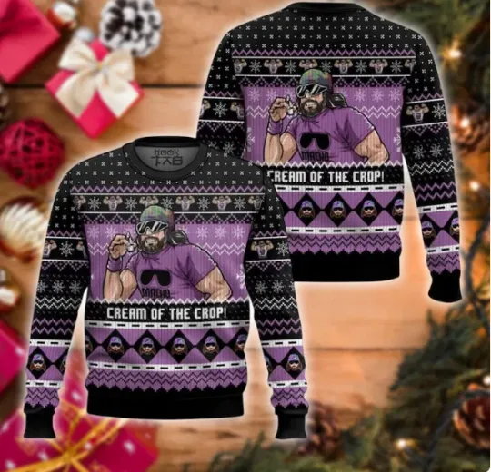 Discover Wrestling Legend Ugly Christmas Sweater, Cream of the Crop Jumper, Funny Macho M