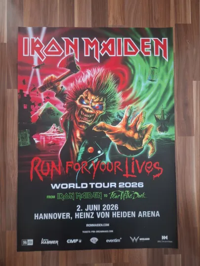 IRON MAIDEN Run For Your Lives Tour Poster Hannover 2026