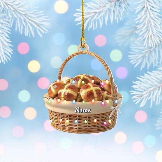 Discover Personalized Buns Basket Christmas Ornament, Food Lovers Ornament, Baking Ornament, Bakers Gift, Bakery Ornament Holiday Decor