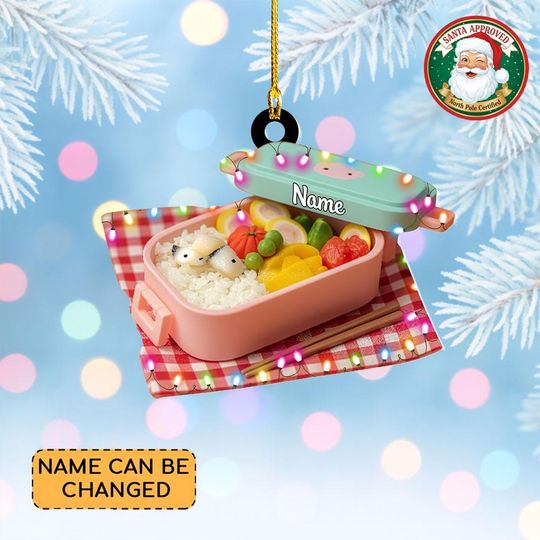 Discover Personalized Bento Lunch Box Christmas Ornament, Food Cake Cuisine Ornament, Cooking Ornament Gift, Kitchen Ornament Xmas Decor