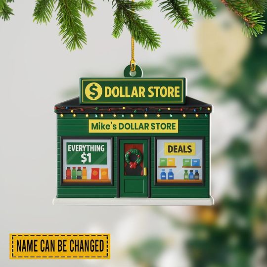 Discover Personalized Dollar Store Christmas Ornament, Dollar Store Ornament, Dollar Shop Ornament Decor, Retail Shop Hanging Ornament