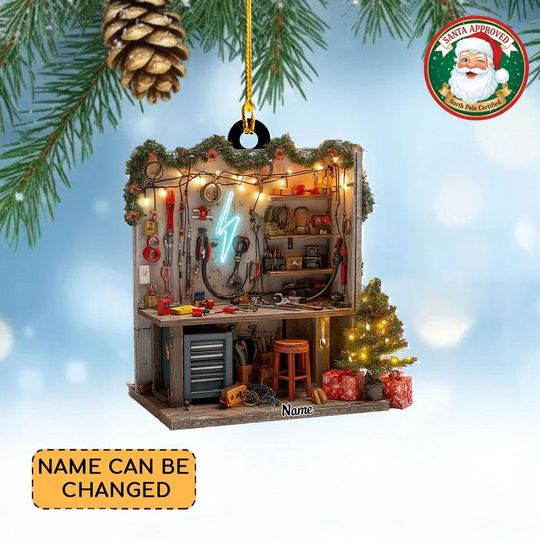 Discover Personalized Electrician Christmas Ornament, Electrician Ornament, Power Technician Ornament Decor, Gift For Maintenance Worker