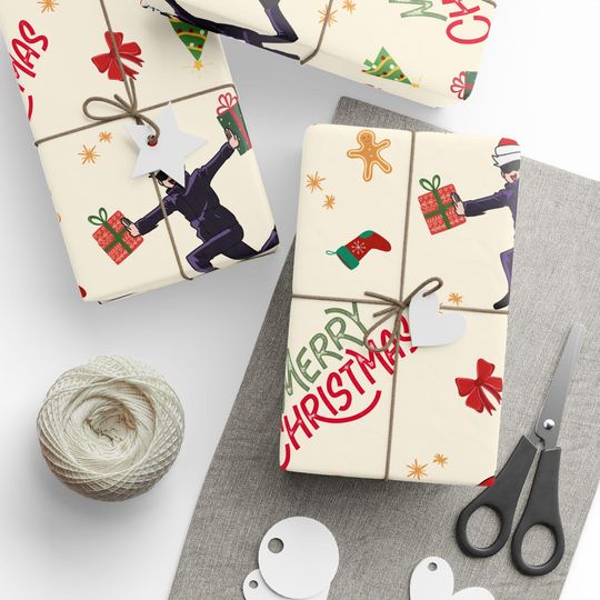 Discover Anime Goj0 Presents Gift Wrap Paper, Anime Christmas Gift Wrap Paper, Custom JJK Gift Wrap