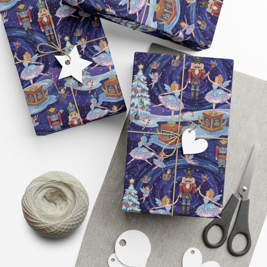 Discover Nutcracker Ballerinas Gift Wrap Paper | Holiday Wrapping Sheets