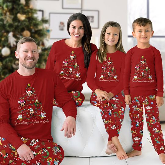 Discover Disney Mickey Co Christmas Family Pajamas, Mickey Mouse Xmas Matching Pajamas, Disneyland Pajamas Set, Gift For Family