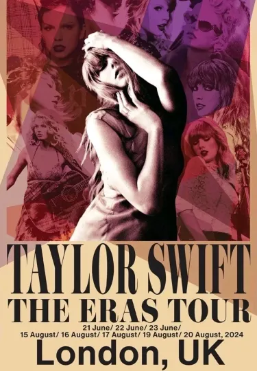 Discover Taylorr Swifts Eras Tour Poster Wembley England Music Stocking Filler Gift