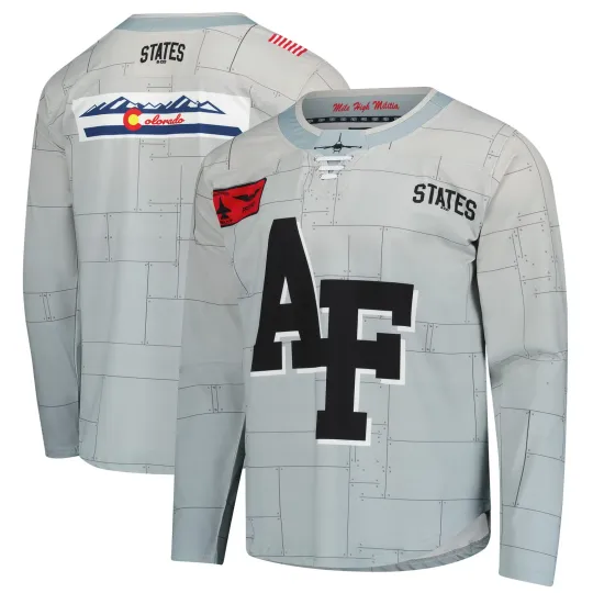 Discover Men's Gray Air Force Falcons APLS Tail Flash Hockey Jersey
