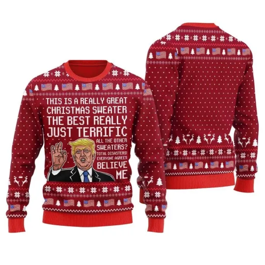 Discover Trump Ugly Christmas Sweater, Merry Christmas Great Again