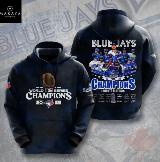 Discover Toronto city Blue Jay Champions 2025 Hoodie 3D Gift For Chirstmas