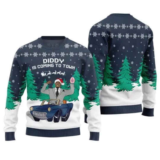 Discover Funny Driver Coming to Town Ugly Christmas Sweater Holiday Parody Jumper