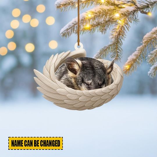 Discover Personalized Possum Sleeping Angel Wings Ornament, Possum Christmas Ornament Decor, Possum Car Ornament, Possum Xmas Gift ID-1031-GUAR