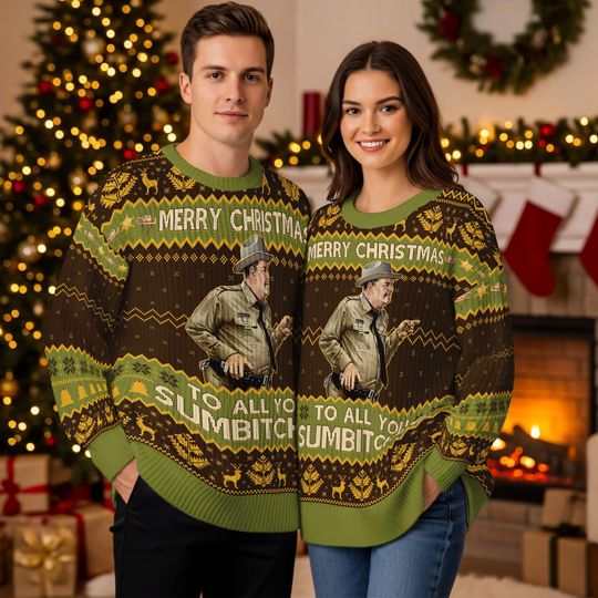 Discover Smokey and The Bandit Ugly Christmas,To All You Sumbitches Ugly Sweater,90s Vintage Gifts,Xmas Holiday Party 2025,Christmas Vacation Sweater