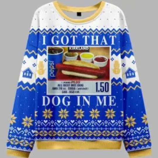 Discover I Got That Hot Dog In Me Ugly Christmas Sweater
