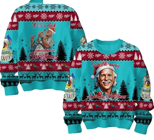 Jimmy Buffett Wastin’ Away Again In Christmas Ugly Sweater