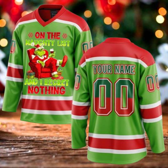 Discover Personalized funny character squad Christmas funny character Jersey, The funny character Christmas Hockey Jersey, Custom Name funny character Family, Funny funny character Hockey Jersey