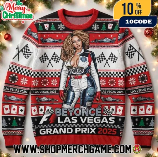 Discover Beyonce Las Vegas Grand Prix 2025 Ugly Christmas Sweater