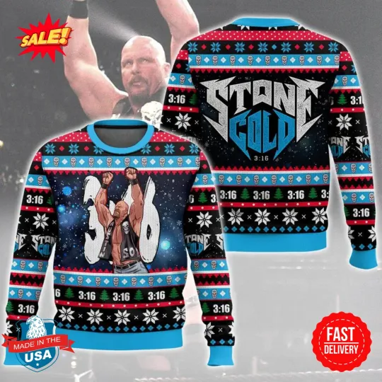 Discover Stone Cold Steve Austin Ugly Sweater Christmas Holiday Gift Sweatshirt