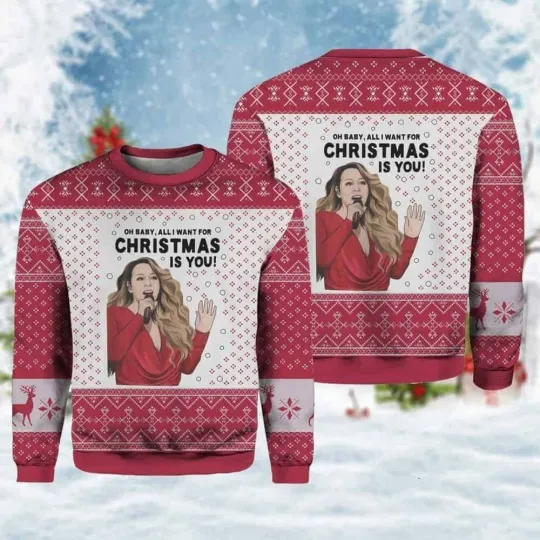 Discover Mariah Carey All I Want For Christmas Is You 3D Ugly Sweater