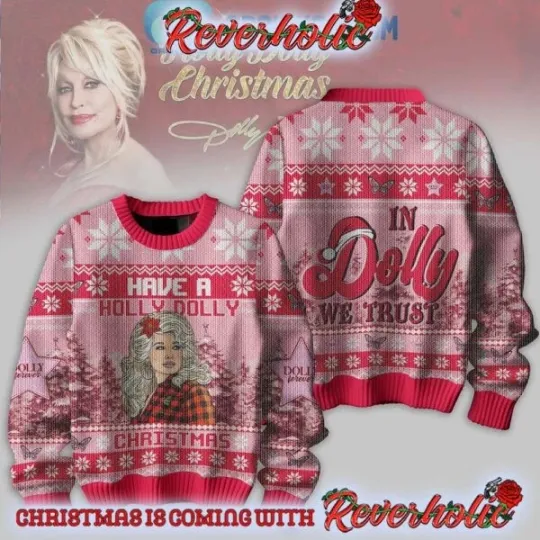 Dolly Parton In Dolly We Trust Ugly Christmas Sweater