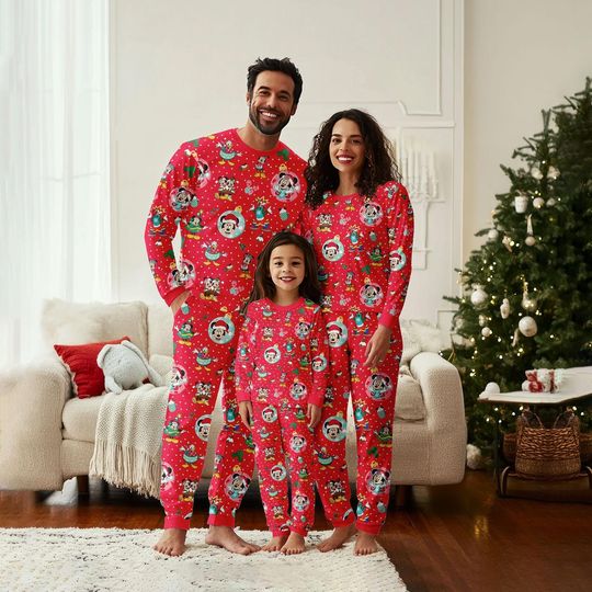 Discover Mickey Mouse Christmas Matching Family Pajamas Set, Mickey And Friends Holiday Pajamas, Disney Xmas Pjs, Christmas Sweatshirt And Pants