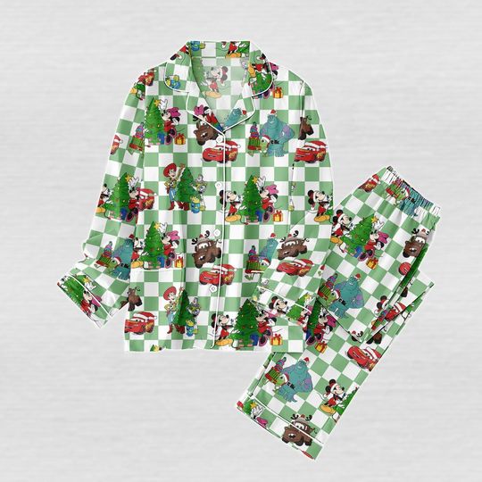Discover Christmas Disney 2025 Pajamas Set, Disneyland Family Holiday Pajamas, Mickey Toy Story Cars Xmas Pjs, Cartoon Characters Movie Pjs Gift
