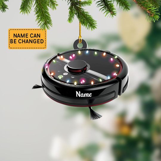 Discover Personalized Robot Vacuum Cleaner Christmas Ornament, 2D Flat Cleaner Xmas Ornament, Vacuum Cleaner Xmas Tree Hanging Decor