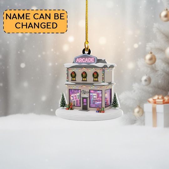 Discover Personalized Arcade Game Christmas Ornament, Arcade Gaming Ornament, Amusement Park Decor, Arcade Centre Decor Kid Playground Sign